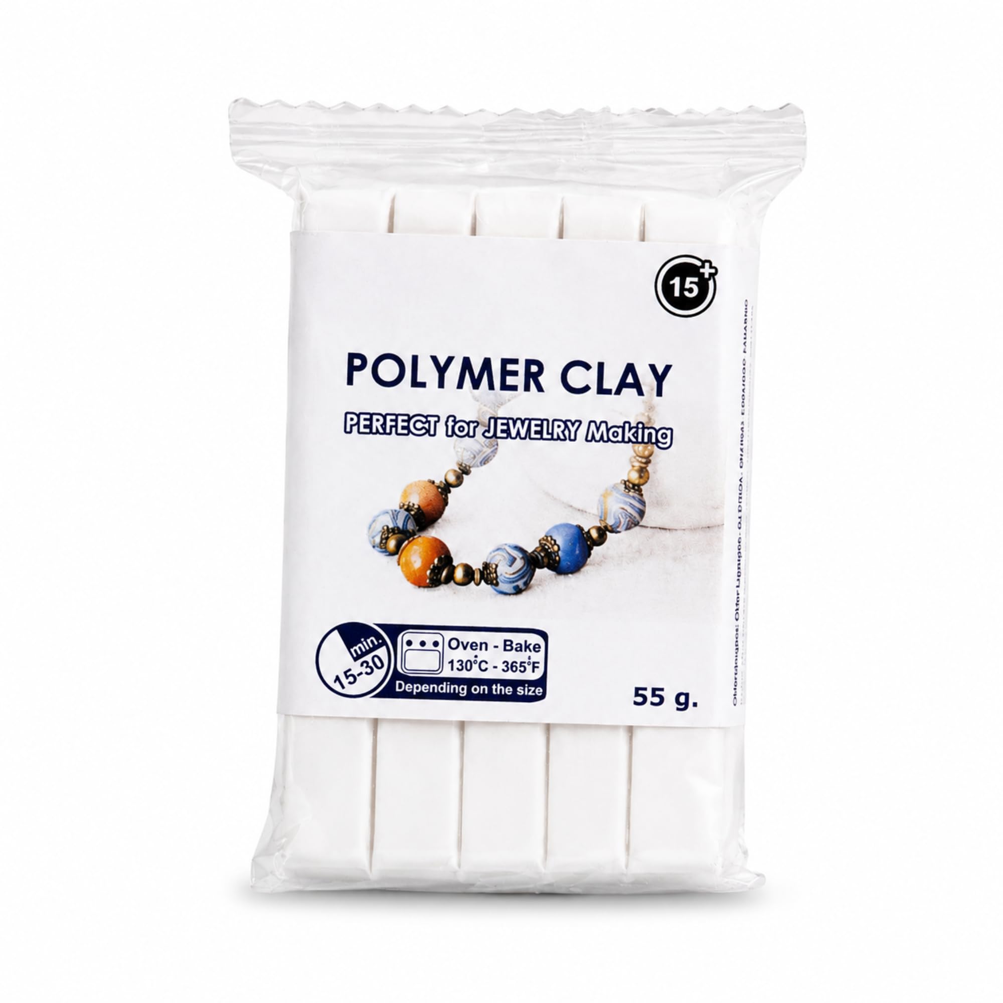 3D Print World Polymer Clay 55g, Soft, Mouldable Oven Bake Modeling Clay for Jewelry Making, DIY Crafts & Art Projects, Smooth, Non-Sticky, Long-Lasting - White-picture-17