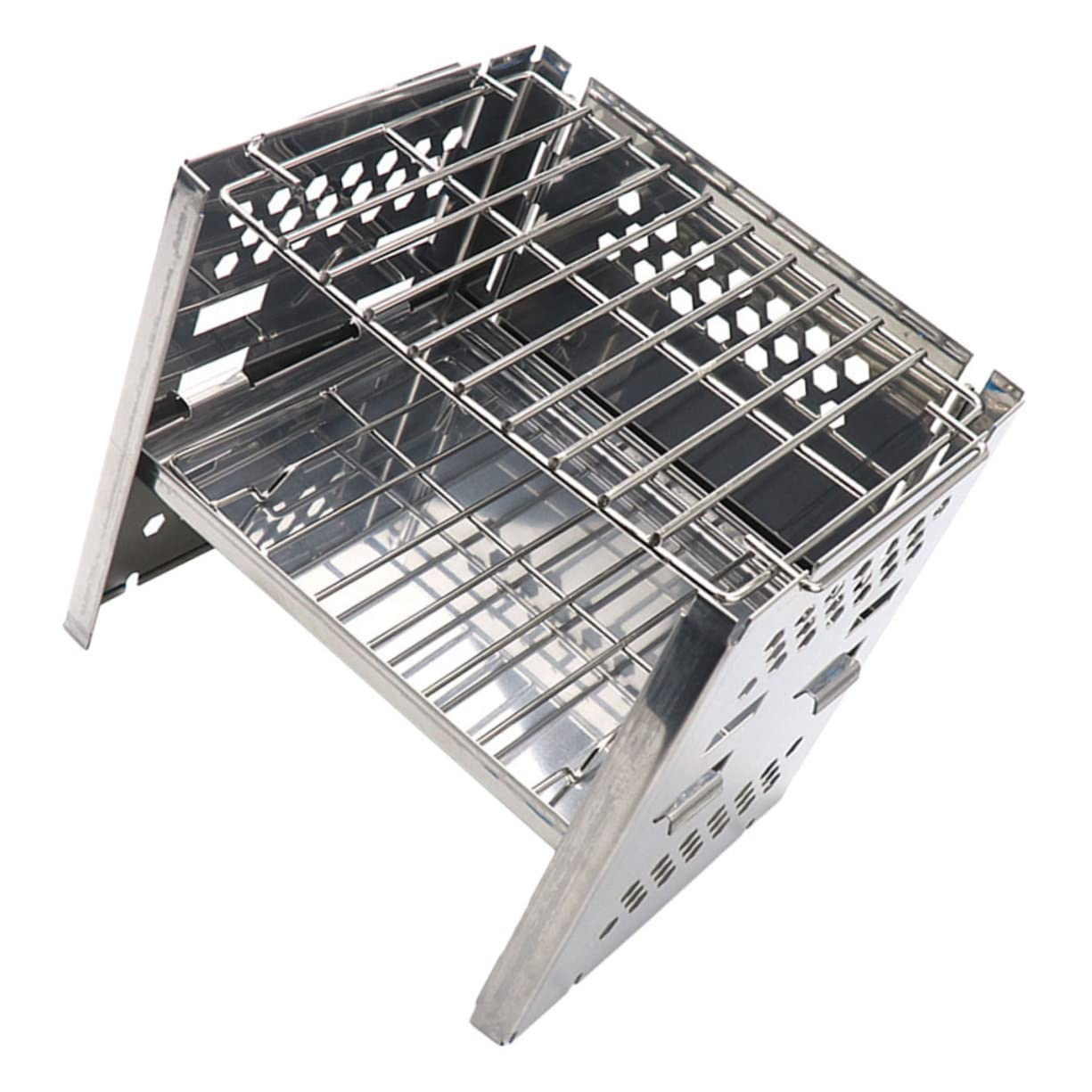 Barbecue extérieur acier inoxydable de camping VANZACK : support grille de cuisson portable