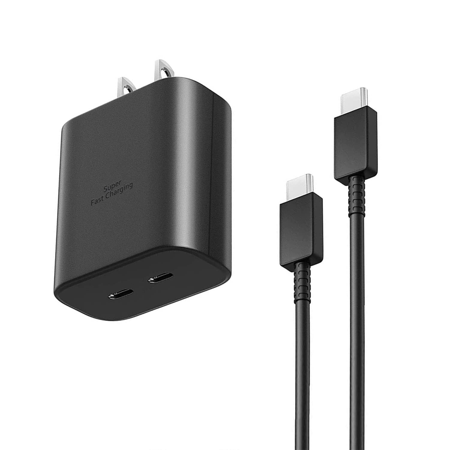 45W Samsung Dual Port USB C Fast Wall Charger with 5FT Type C Charging Cable,Surper Fast Charger Type C Charging Block for Samsung Galaxy S24 Ultra/S24/S24+/S23 Ultra/S23/S23+/S22 Ultra/S22/S22+/S21