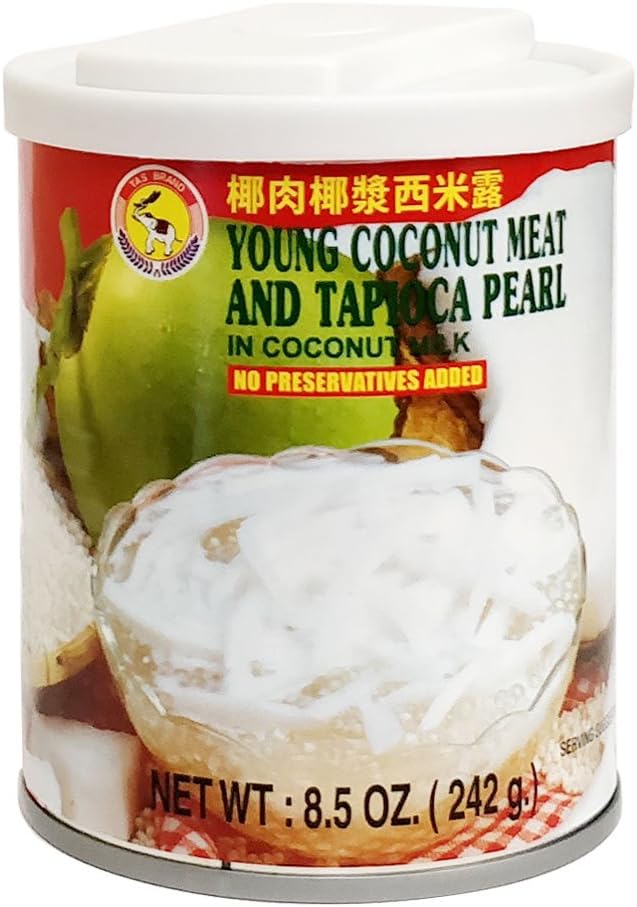 Tas Brand Young Coconut Meat and Tapioca Pearl in Coconut Milk 242g