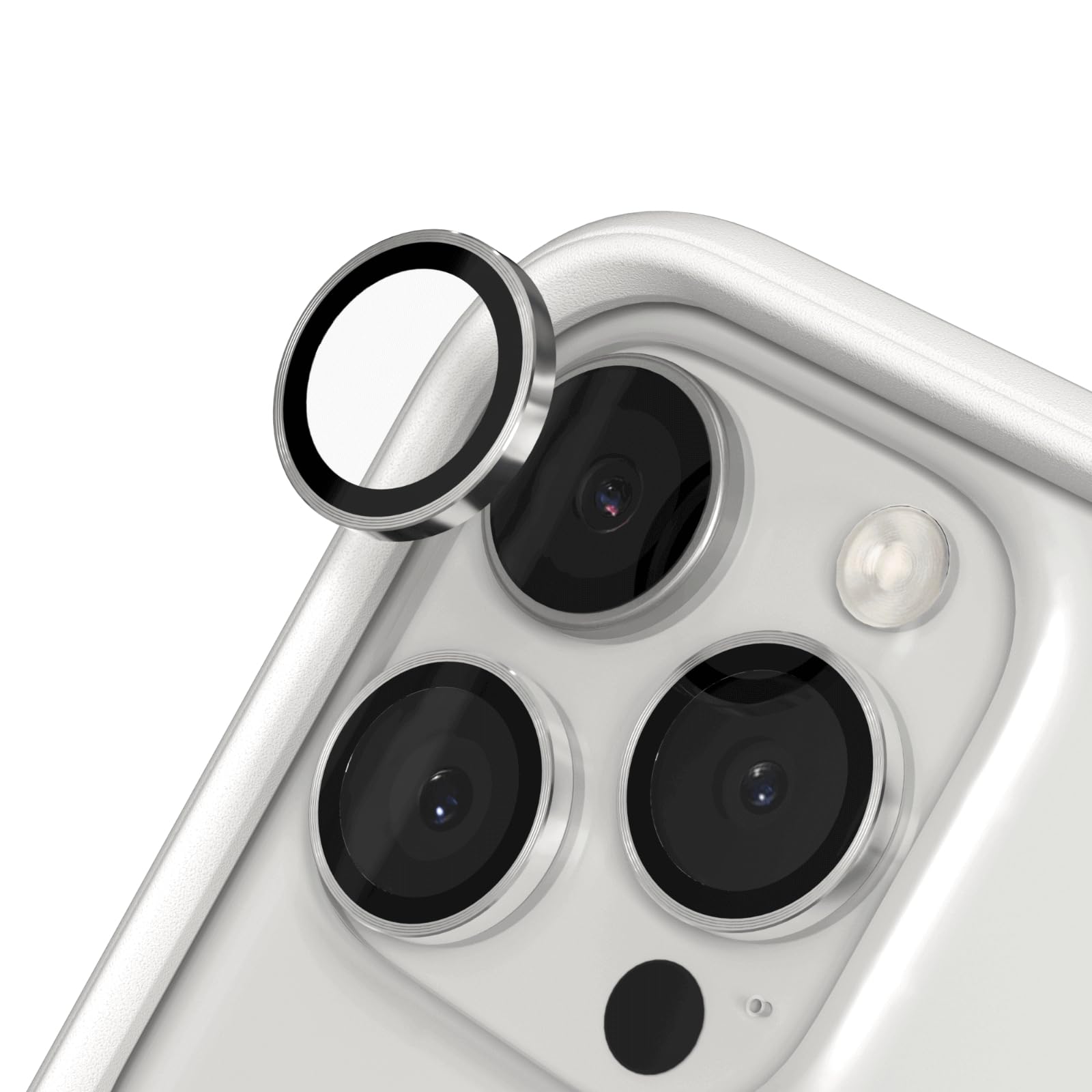 Protecteurs D'objectif IPhone 16 Pro/Pro Max - 3 Pièces Verre Trempé Argenté