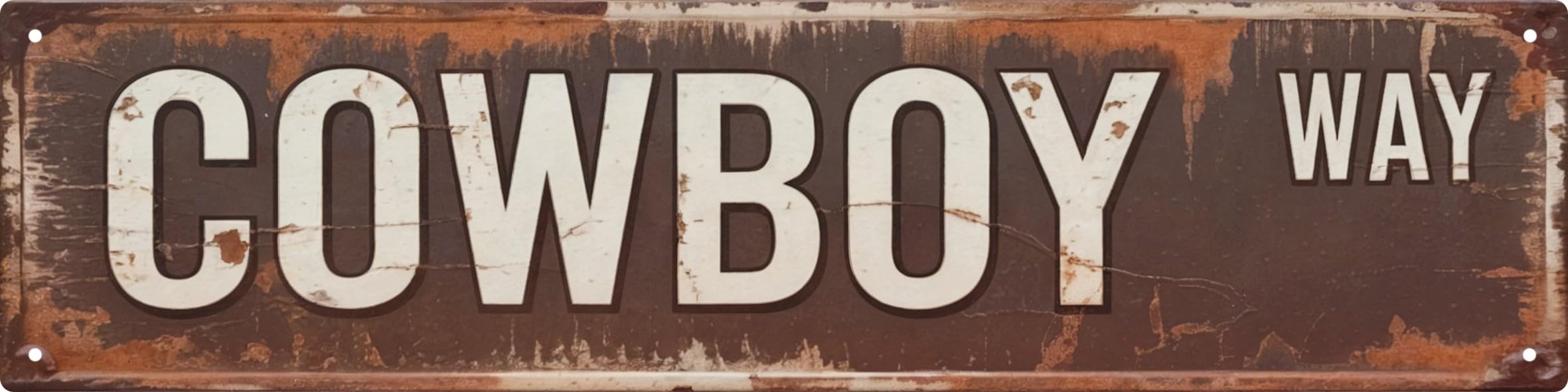 Vintage Style Cowboy Way Decor Signs 4x16 in Rustic Wall Hanging Plaque for Home Street Shop Garage Bar Farm Garden Multipurpose Metal Sign for Indoor/Outdoor