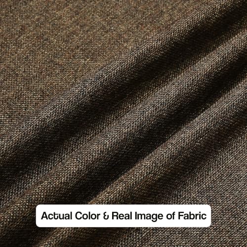 Image of FRESH FROM LOOM Jute Light Block 10 ft Curtain | 10 ft Door Non-Ring Curtains | S-Wave Pleat | | Non-Ring Curtains | S-Wave Pleat | Door parda | Parde (Size - 10ft, Coffee, 2pc)