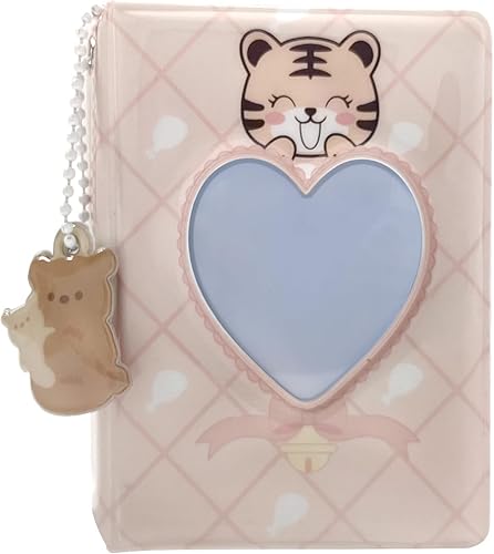 Miniatura 2 de Soporte para tarjeta fotográfica Kpop de 3 pulgadas, 40 bolsillos, mini álbum de fotos, carpeta hueca de tarjetas fotográficas con bonito colgante