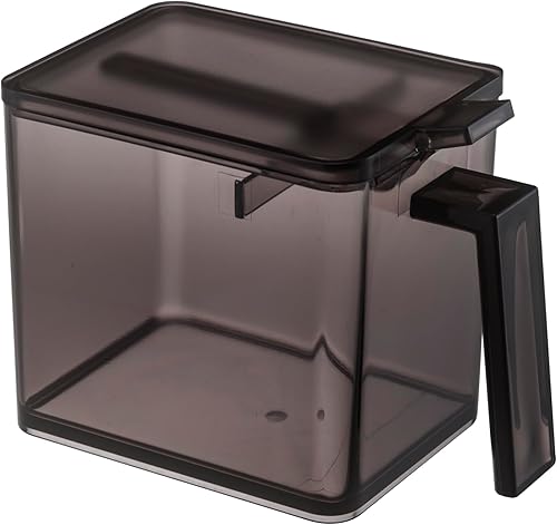 YAMAZAKI Contenedor de especias para el hogar Plástico Grande Almacenamiento de alimentos, negro