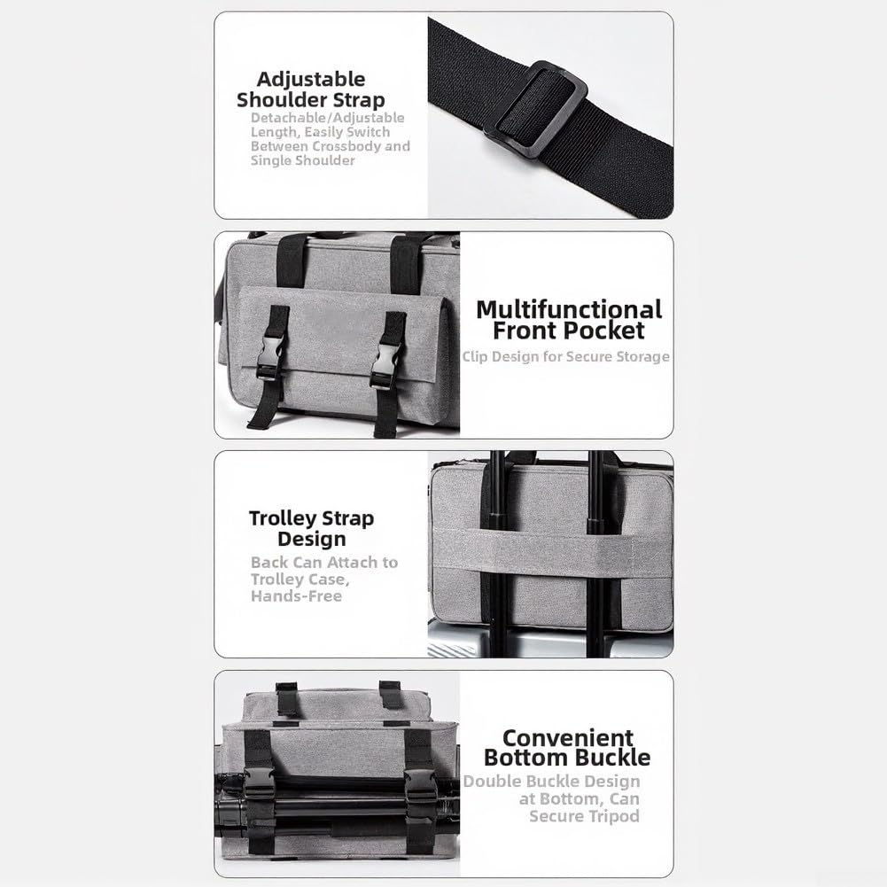 Torba na aparat Fujifilm do canon dla sony, organizer crossbody o dużej pojemności, nylonowe etui na lustrzanki (czarna)