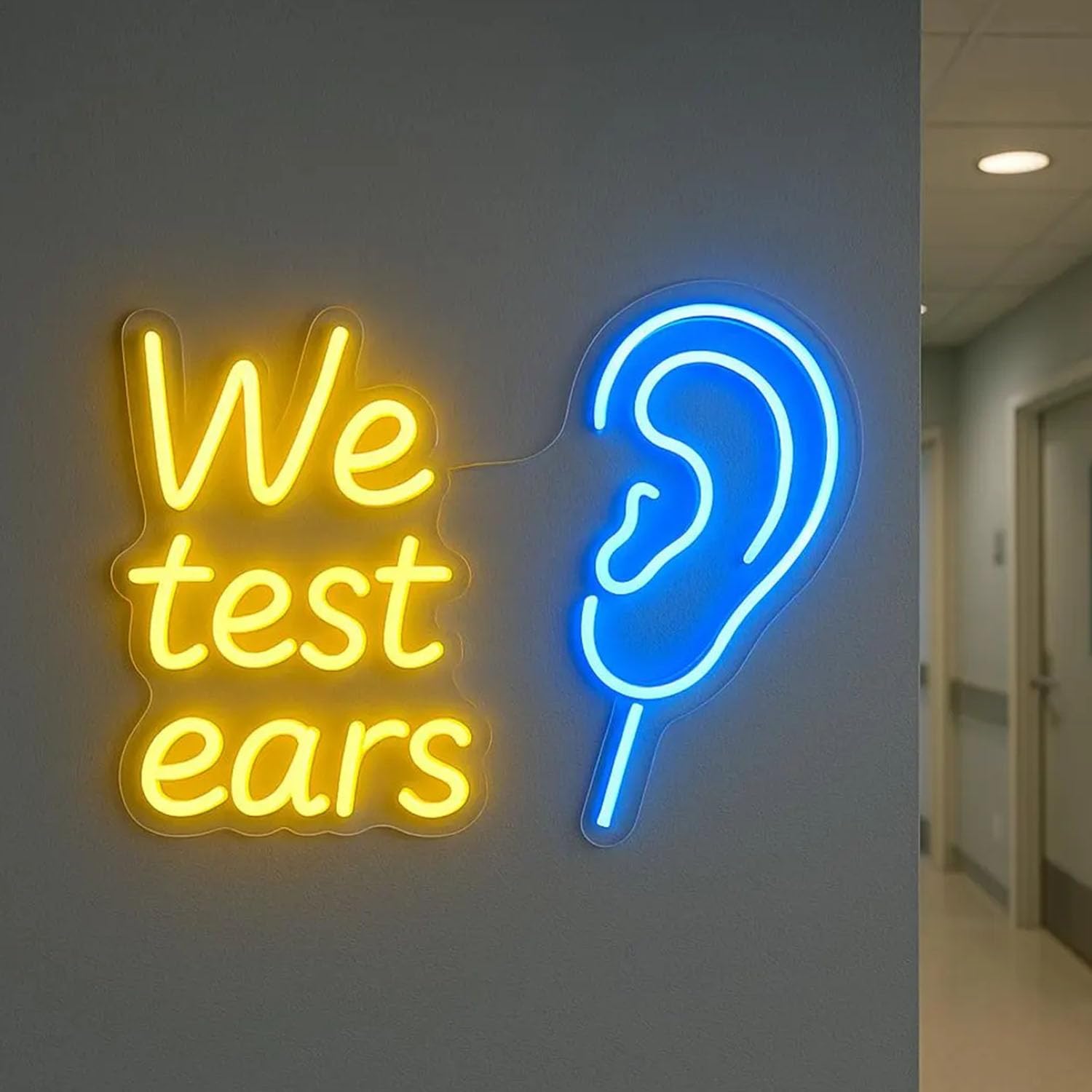 We Test Ears Neon Sign. Medicine Led Sign. Audiology Led Light. Hearing Treatment LED Decor.