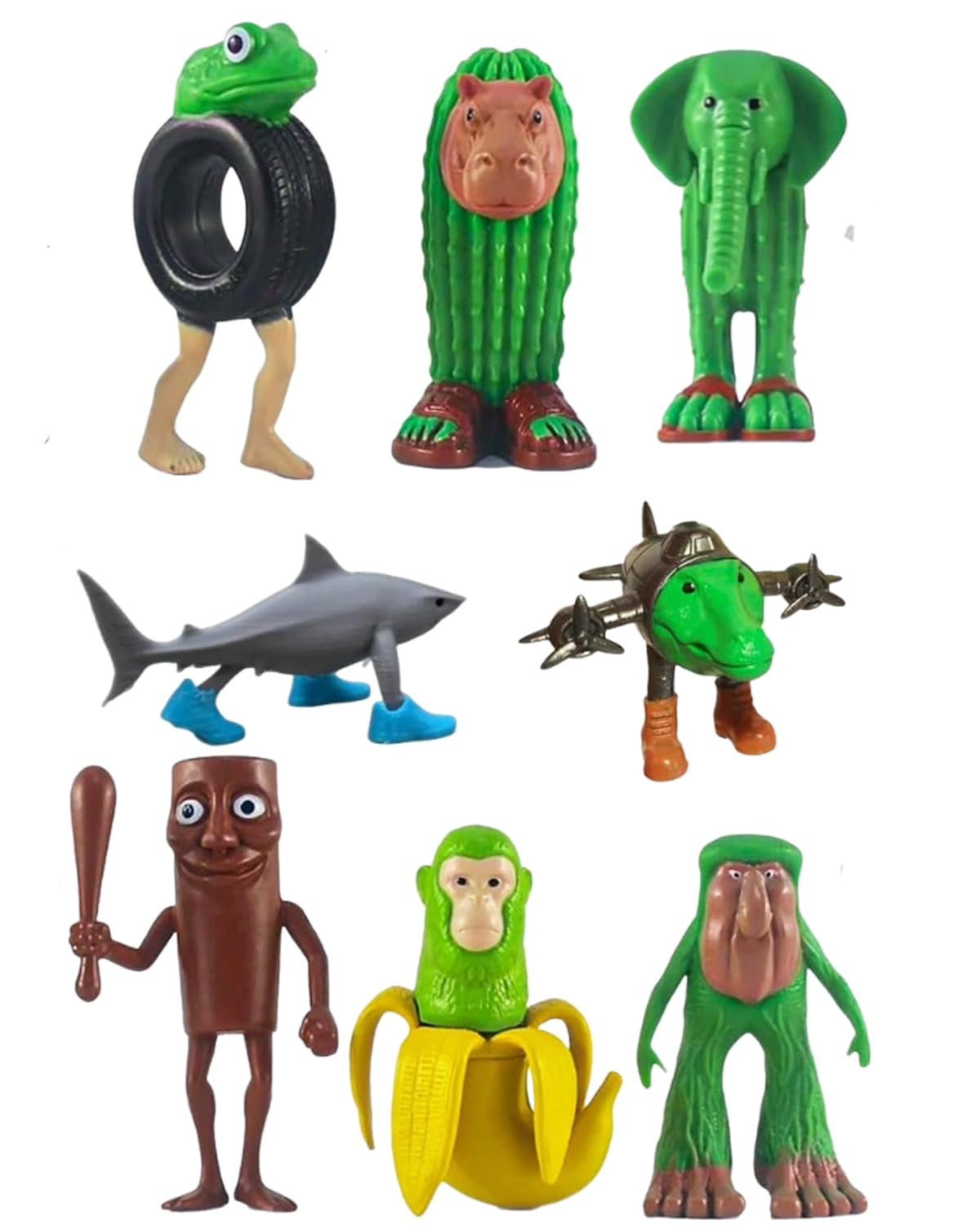 Lot De 8 Figurines Italiennes Brainrot - 4,8 à 7,3 Cm - Figurines Amusantes Tung Tung Tung Sahur - Pour Enfants Et Adultes - Tralero Tralala & Lirili Larila Internet Meme