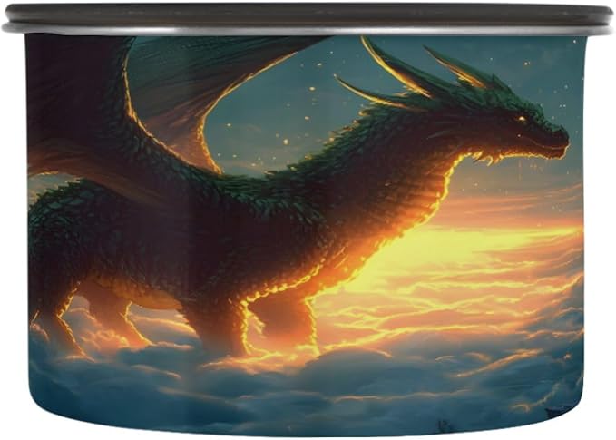ALAZA Dragon Of Clouds Coffee Canister 17oz para Almacenar Alimentos miniatura 4