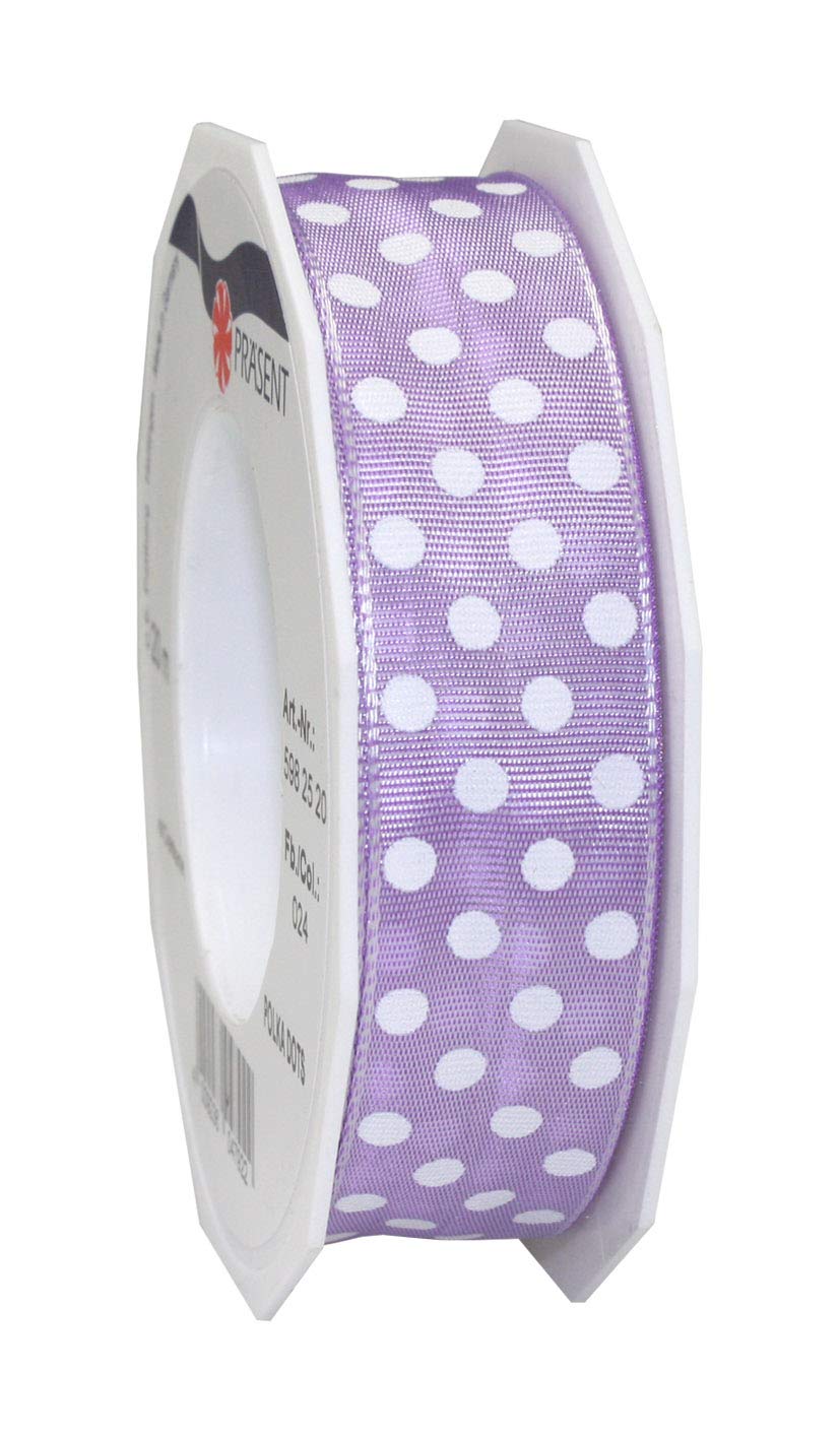 Ruban de soie Syringa/White large de 40mm pour emballage cadeau et art floral