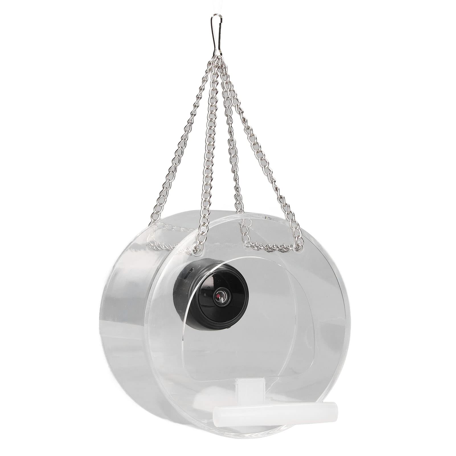 Comedero Inteligente para pájaros con cámara, comederos Colgantes para pájaros con monitoreo en Tiempo Real, comederos para pájaros para jardín al Aire Libre, Regalo para Amantes de Las Aves(redond