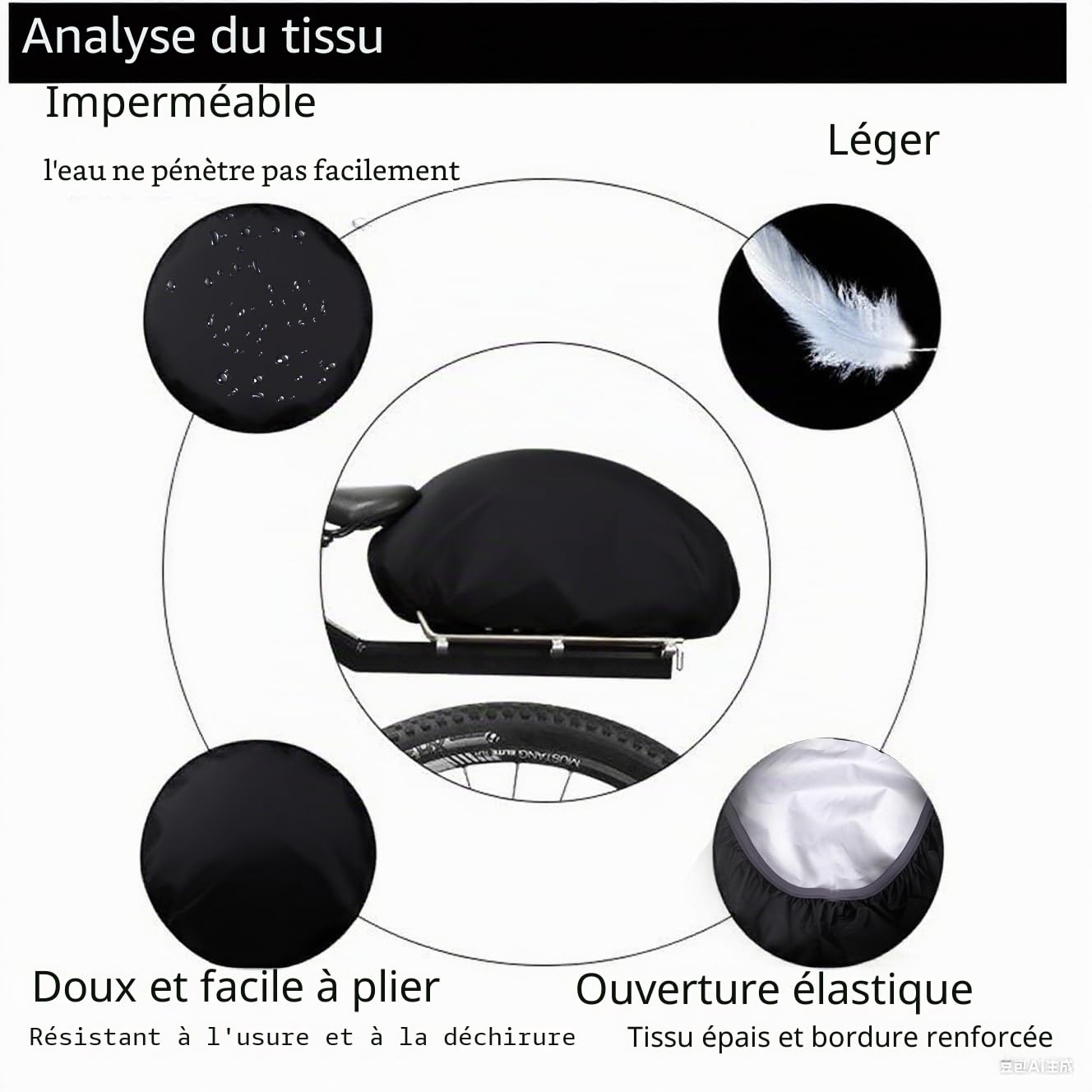 Housse De Pluie pour Panier De VéLo, Sacoche De VéLo, Porte-Bagages