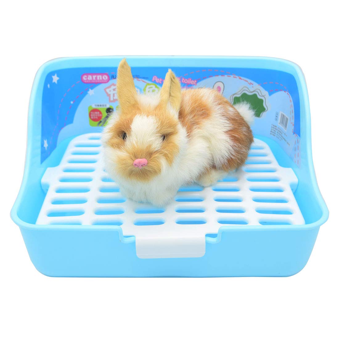 Rabbit Cage Litter Box Potty Trainer for Adult Guinea Pig Ferret Small Animals, 11 Inches (Blue)