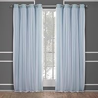 Vista 14 de TOWN & COUNTRY LUXE Talia - Cortinas interiores de doble capa, transparentes y opacas para oscurecer la habitación, ojales en la parte superior