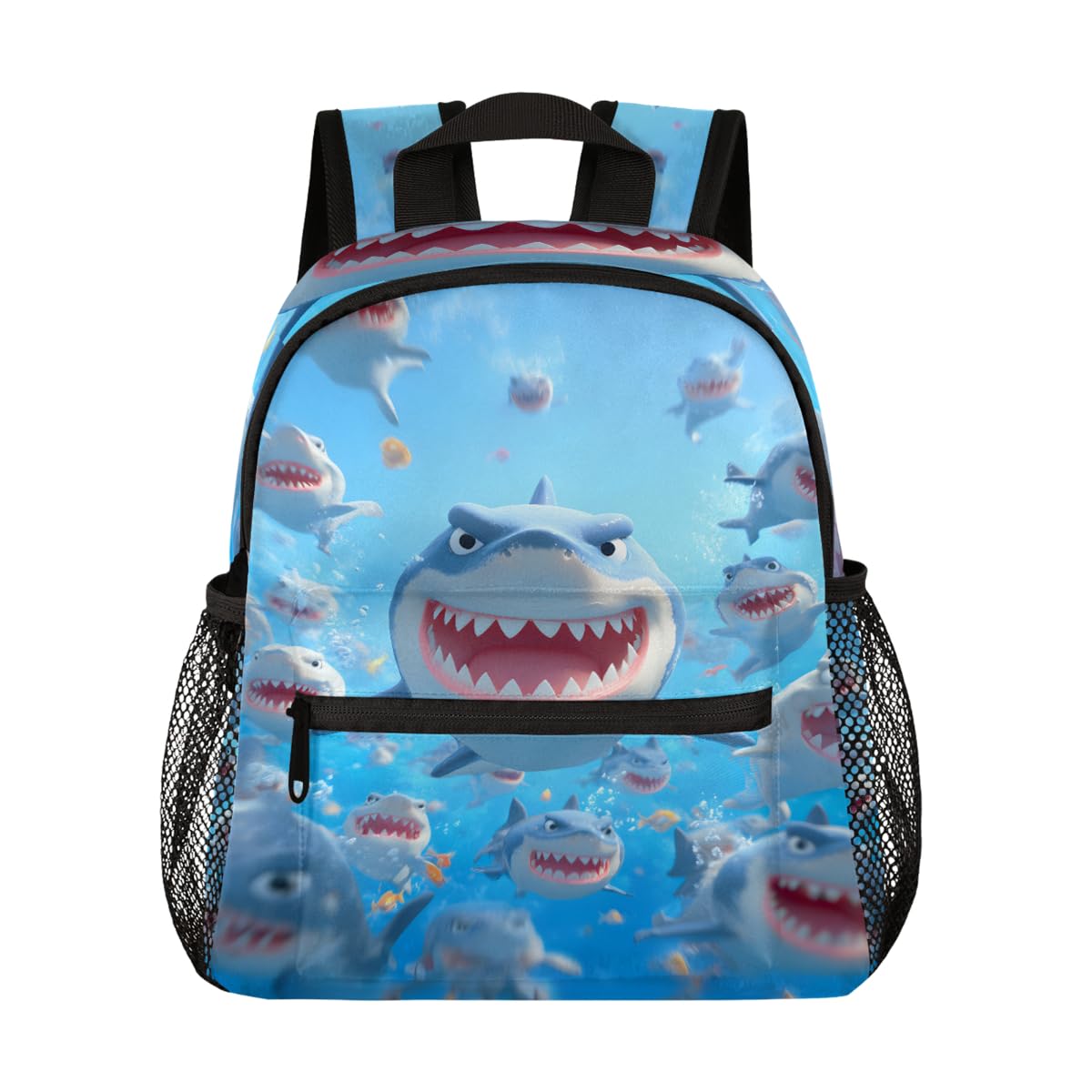 Cute Cartoon Shark Ocean Kids Backpacks for Boys Girls, Cute Toddler Backpack Preschool Kindergarten Elementary School Backpack Lightweight Mini Shoulder Bookbag Casual Daypack with Chest Strap,A-1