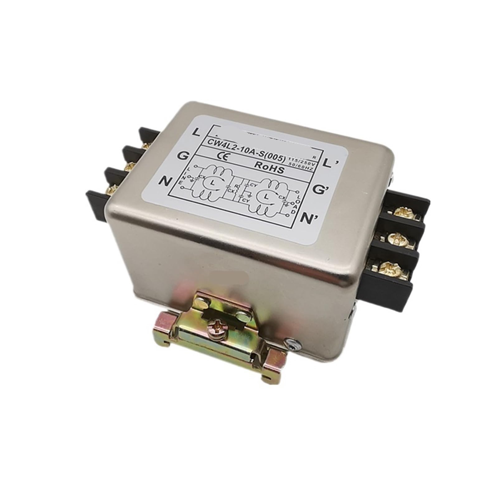 Filtro de potencia CW4L2-10A-S elimina interferencias en carril guía para proteger maquinaria
