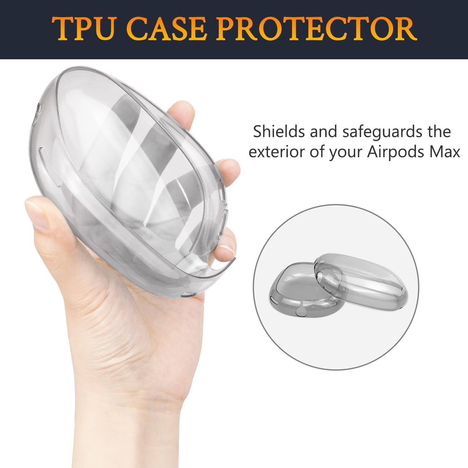 SOULWIT Zestaw etui do (AirPods Max 2/1) – czarny | Zestaw przeciwpotowy (osłona na głowę + TPU etui ochronne + silikonowe nakładki uszy) ćwiczeń na siłowni, łatwy czyszczenia