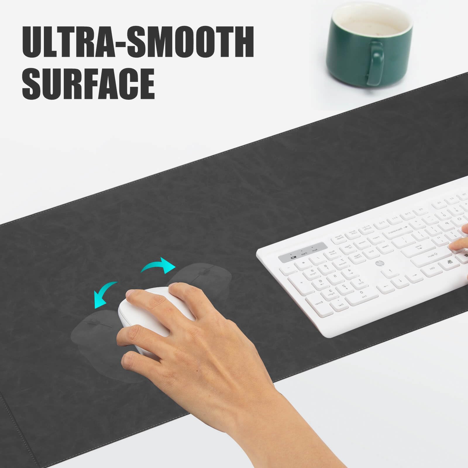 Tappetino da scrivania magnetico con ricarica wireless, tappetino da scrivania per ufficio con caricabatterie wireless, tappetino per mouse grande impermeabile e resistente ai graffi, tappetino per