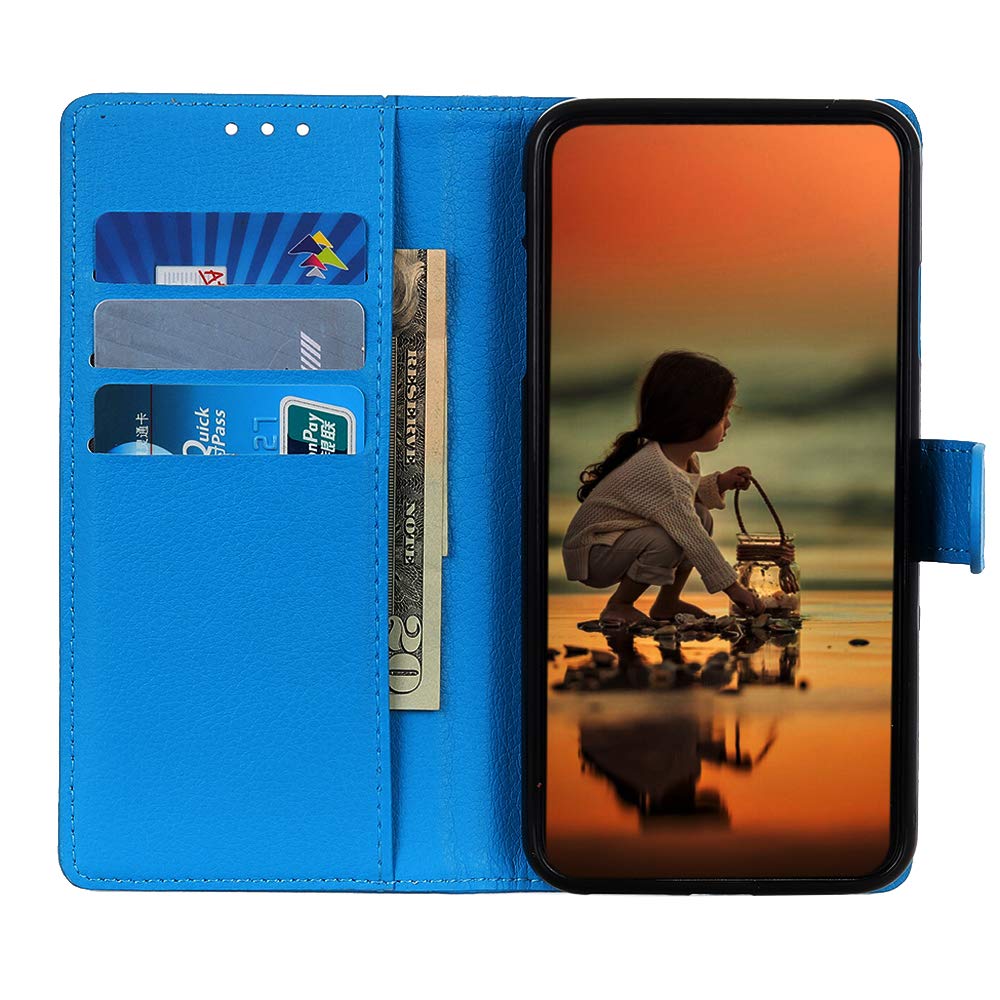 TIANCI Cover per Nokia X20/Nokia X10, Portafoglio Case in Pelle PU Bicolore Impiombata, 3 Slot per Schede Funzione Staffa Antiurto Flip Custodia per Nokia X20/Nokia X10-Blu