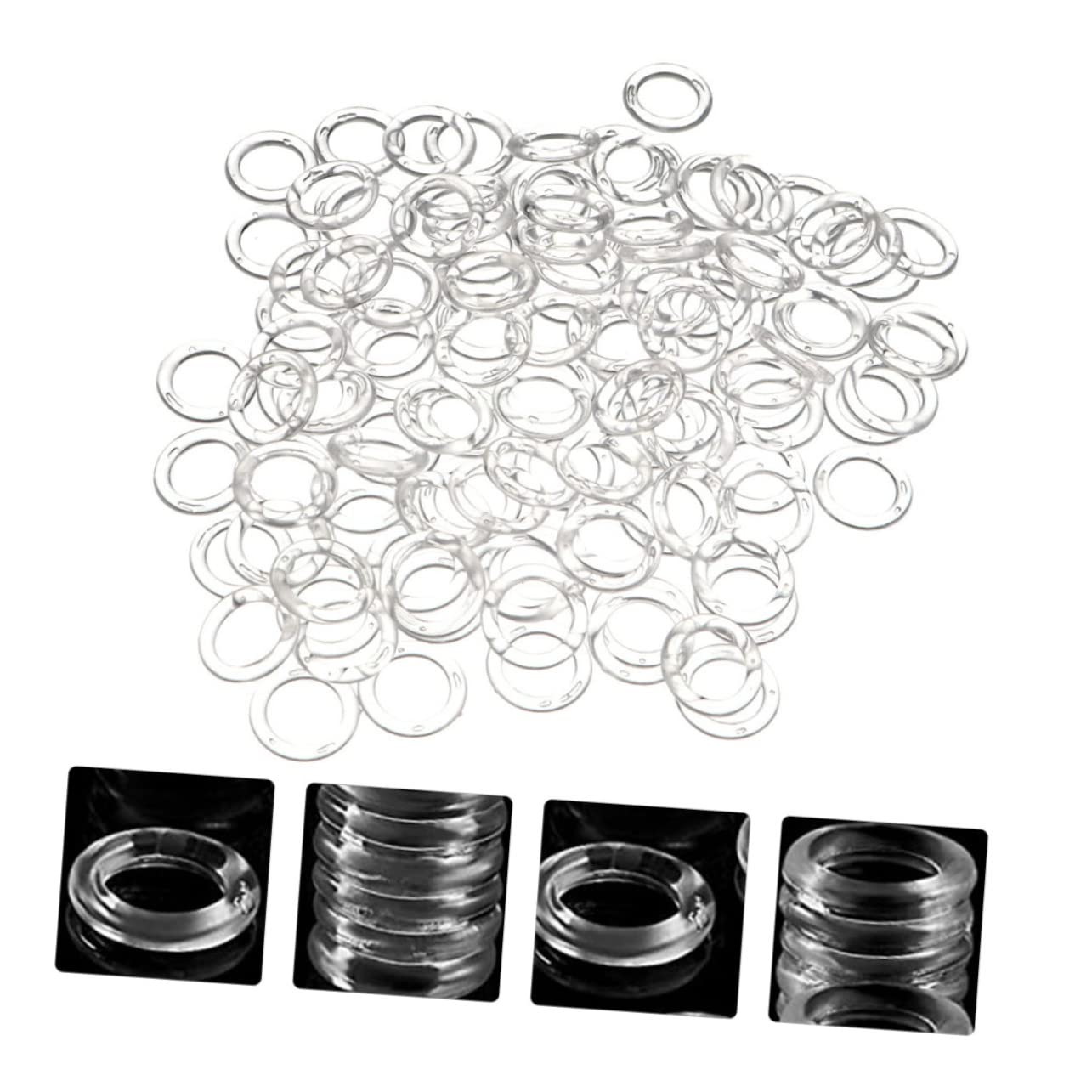 RORPOIR 200pcs Plastic Curtain for Window Drapes Smooth Sliding Roman Curtain Buckles Compatible Rods for Home Office Decor