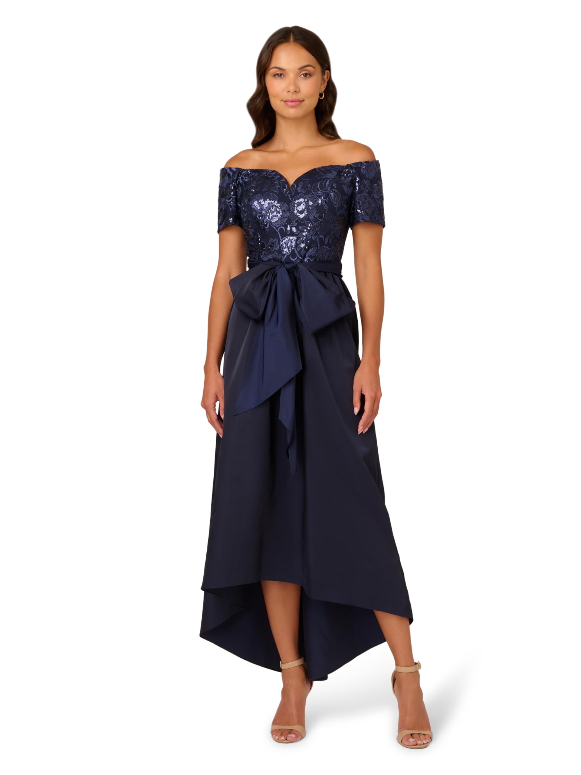 Photo 1 of Adrianna Papell Studio Women's Sequin Taffeta Gown, Navy, 16