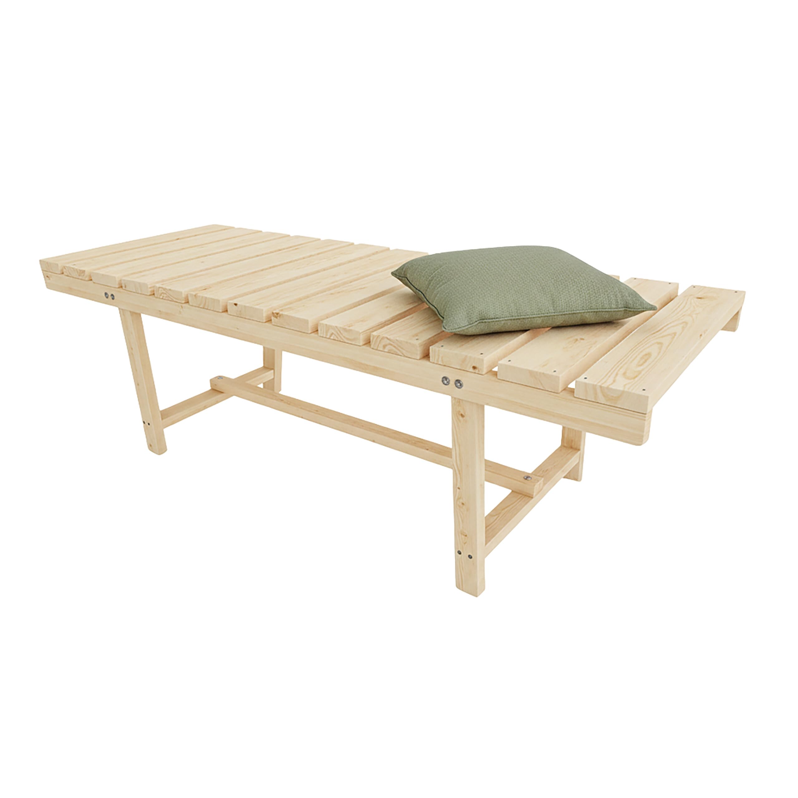 Relaxdays Gartenbank, 2-Sitzer, Terrasse, Balkon, ohne Lehne, Natur