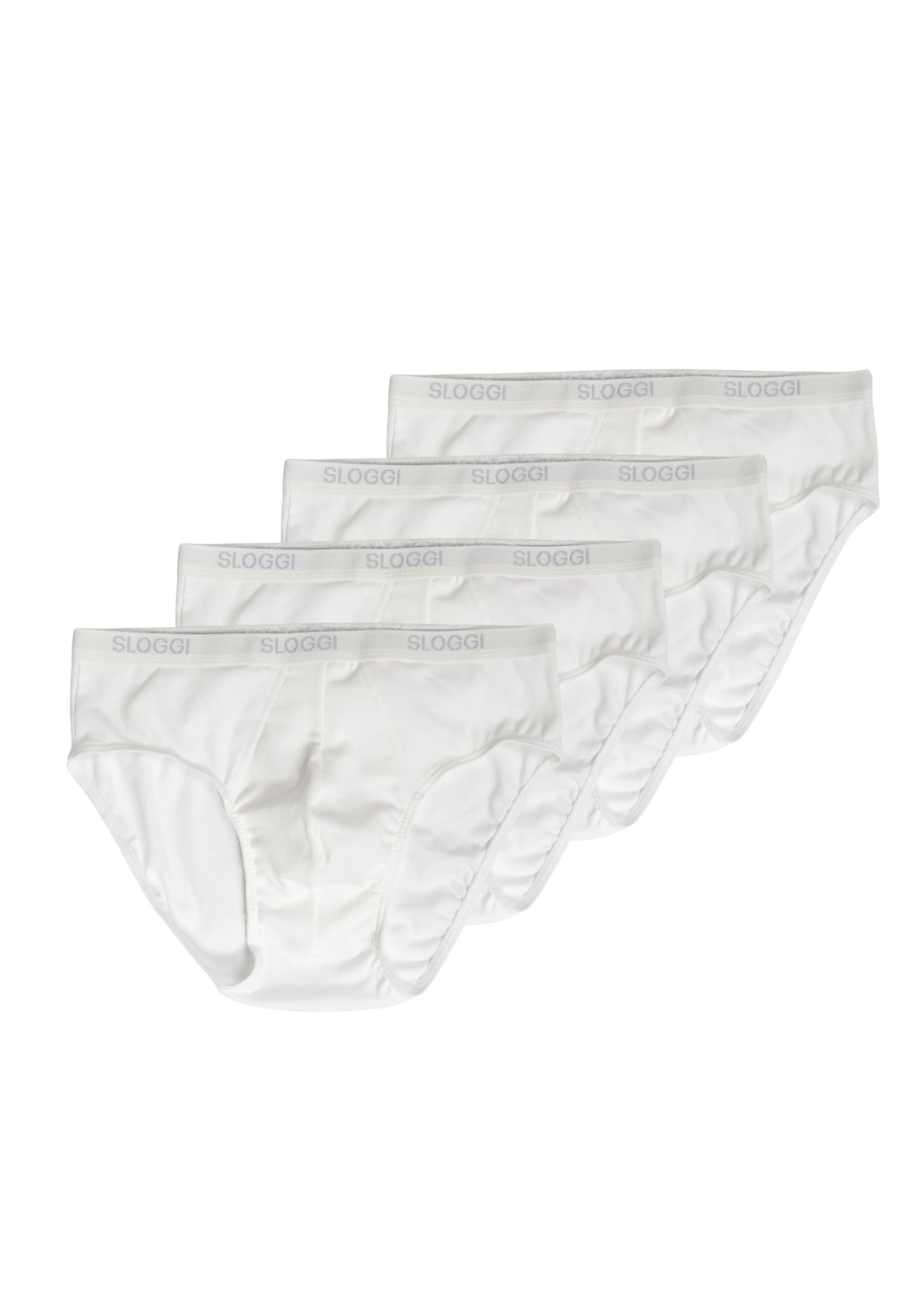 Sloggi Men Basic Midi 4P, Slip, Uomo, Bianco (White), 7