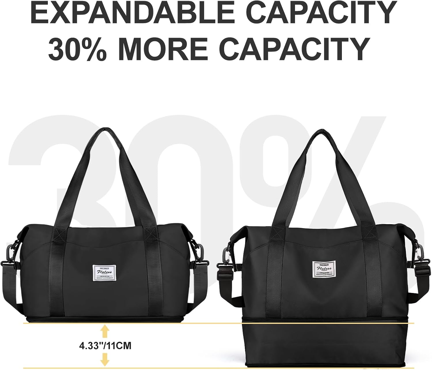 Travel Duffel Bag, Sports Tote Gym Bag, Shoulder Weekender Overnight Bag for Women - Image 5