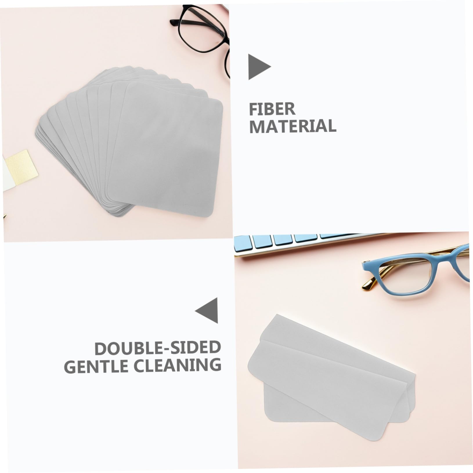 Healvian 100pièces Lot de Lingettes Microfibre pour Lentilles Chiffons de Nettoyage pour Lunettes et Écrans