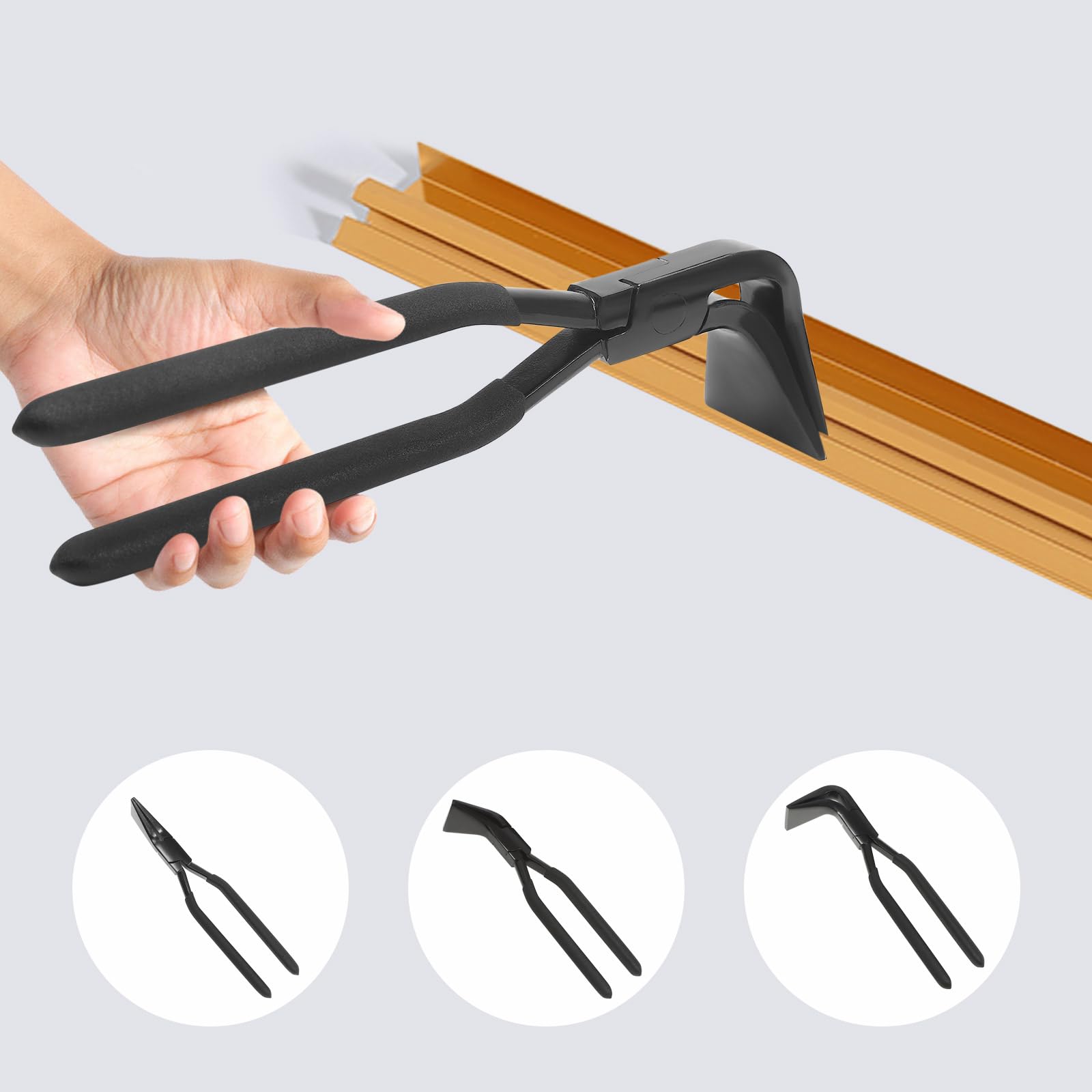 Juego de 3 alicates plegables, alicates para chapa recta, ángulo de 45°/90°, alicates de doblado de chapa de acero al carbono para techadores, fontaneros, herramientas de plegado manual para doblar