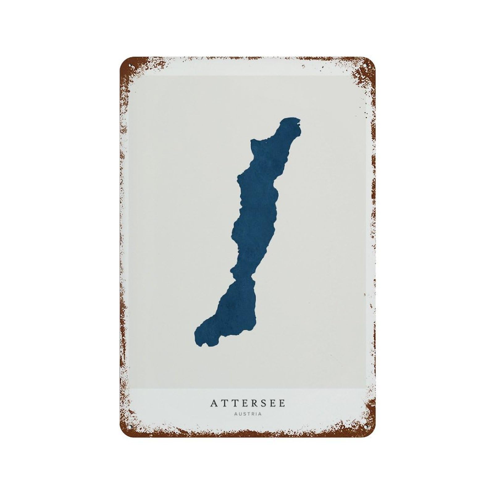 xiaoxiaoshen Attersee Lake Map House Gift Austria (2) Wall Decor Art Metal Tin Poster Modern Home Decor Art Home Bar Shop Decorations Vintage Sign 30x20cm