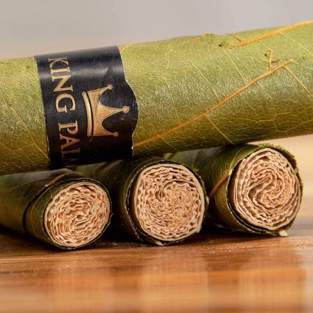 King Palm ROLLIE Size Natural Pre Wrap Palm Leafs - 3 Packs of 25, 75 Rolls Total - All Natural Cones - Corn Husk Filter - Organic Cones