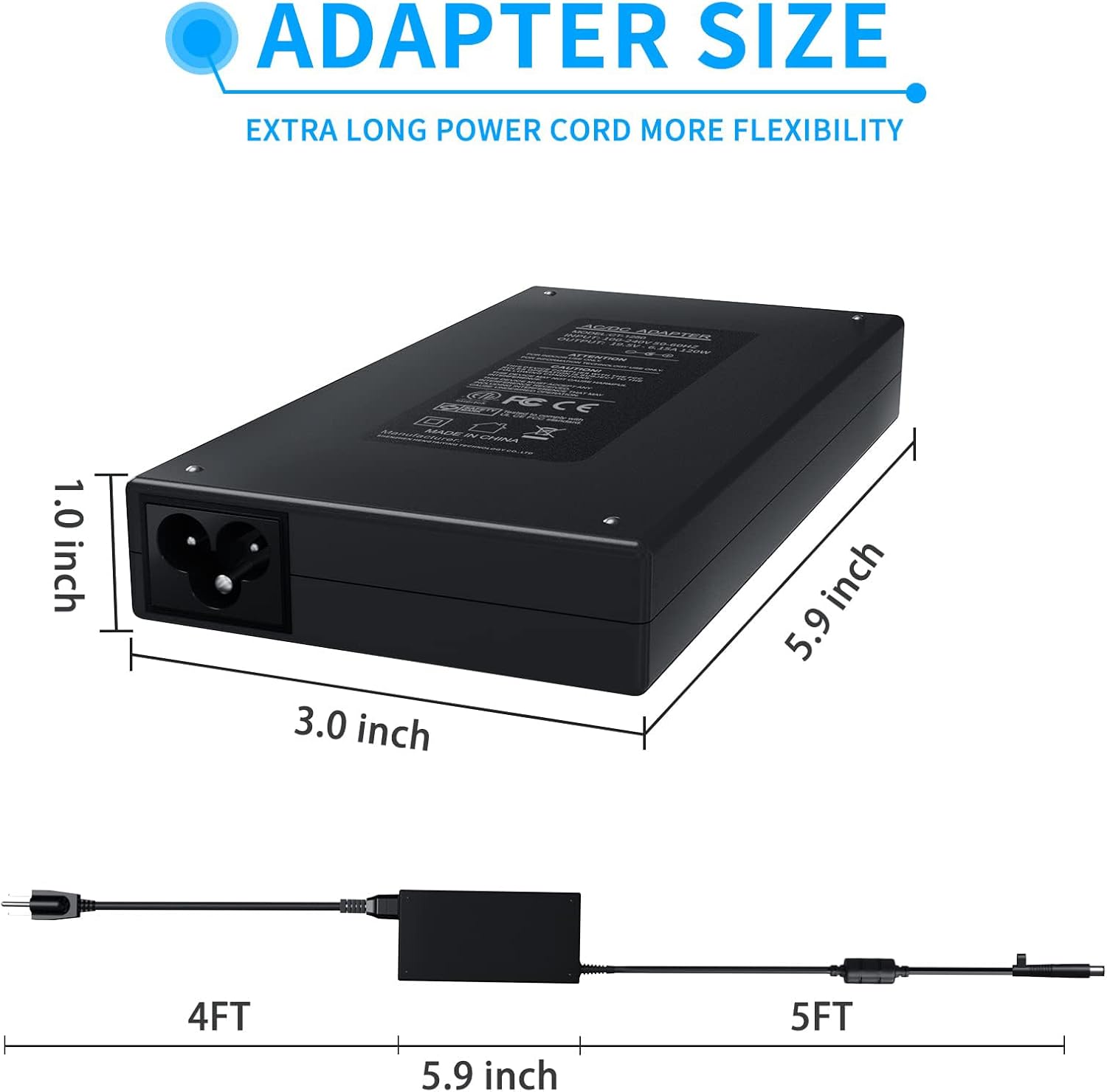 VHBW Replacement for HP 120W Power Adapter Compatible with HP Envy DV4 5300 DV6 7300 DV7 7000 7300 EliteBook 8460W 8560W Thunderbolt Dock G2 G4 HSTNN-DA25 ADP-120MH 677762-001 693709-001 906329-001