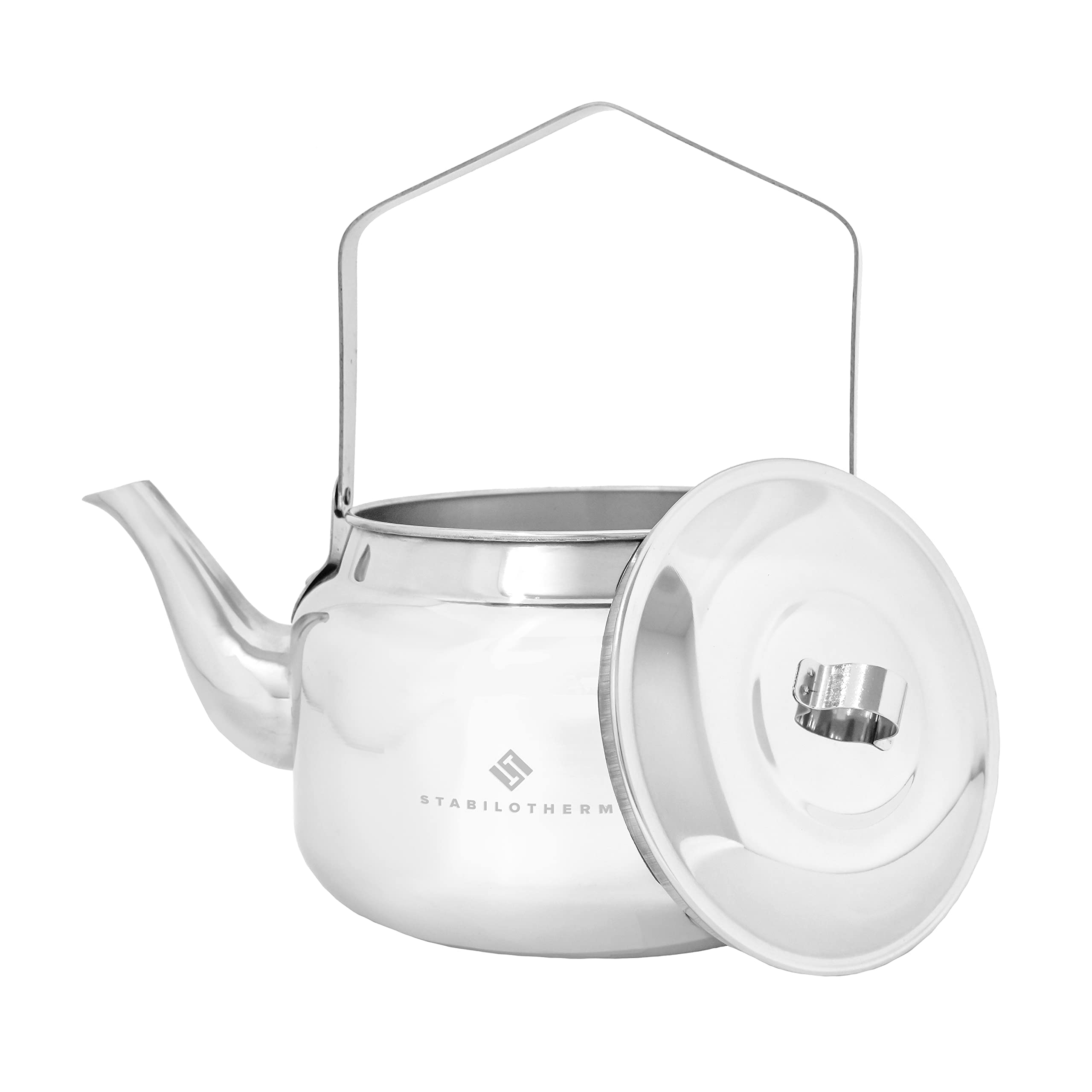 STABILOTHERM Edelstahl Outdoor-Kaffeekessel 2 Liter I ideal für Lagerfeuer & Grill – Teekessel Wasserkessel Teekanne Wasserkanne Kochgeschirr – ideal für Outdoor Camping Wandern Reisen Picknick