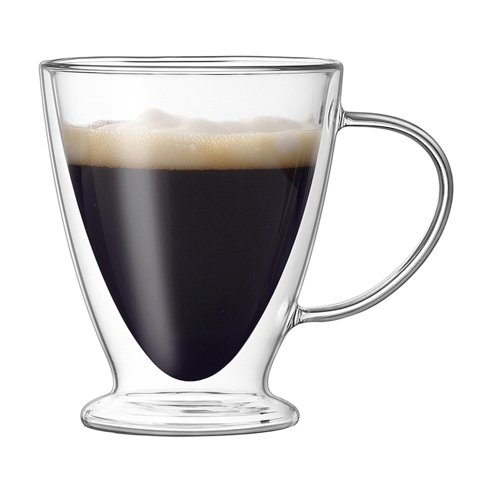 Xinsheinelry Double Walled Glass Cup 300ML with Comfortable Grip Insulated Beverage Mug for Tea and Coffee Milk Glass Coffee Cup with Handle