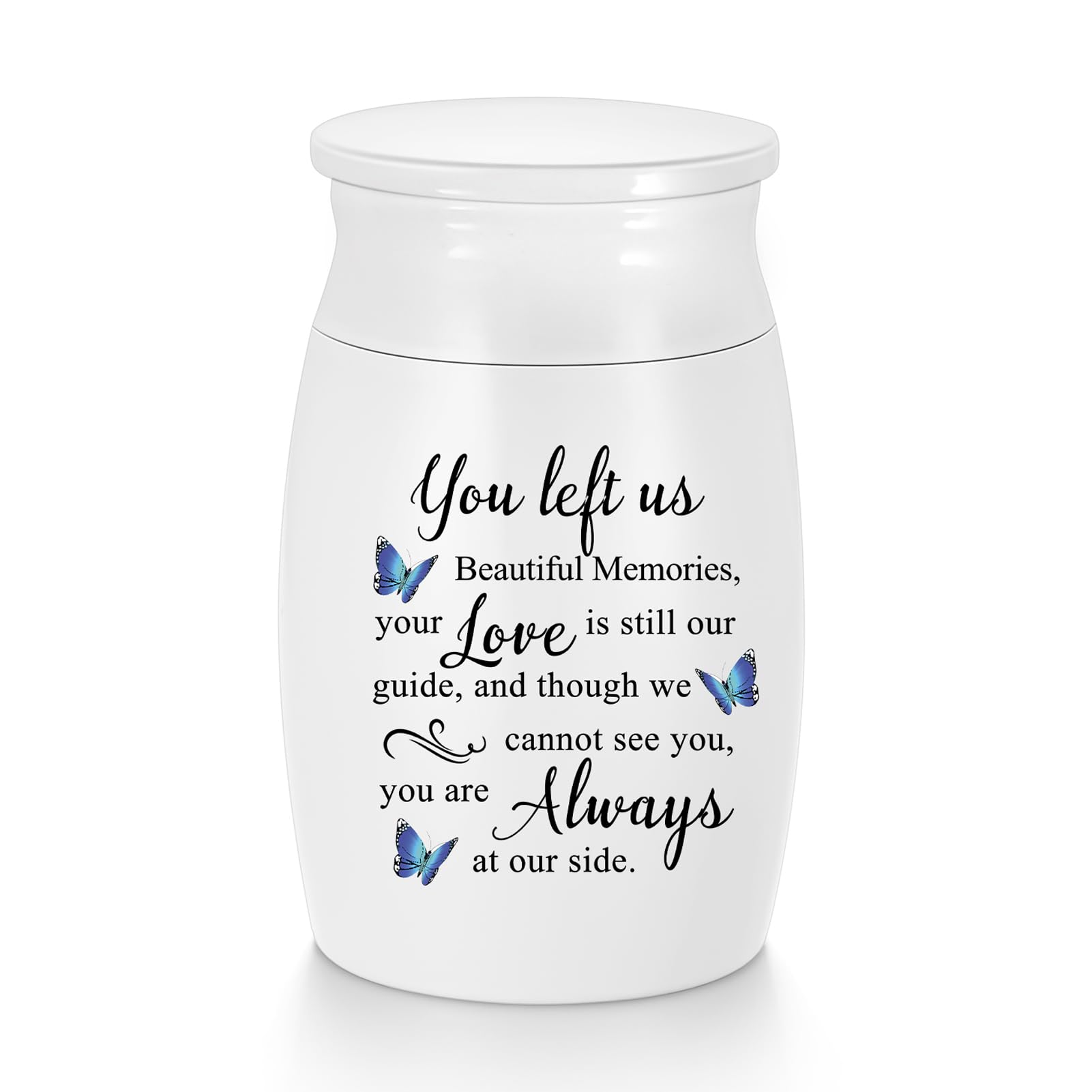 Mini Urns for Human Ashes 3 Inch Small White Urn Aluminium Memorial Small Keepsake Urn Mini Cremation Funeral Urn Ashes Holder