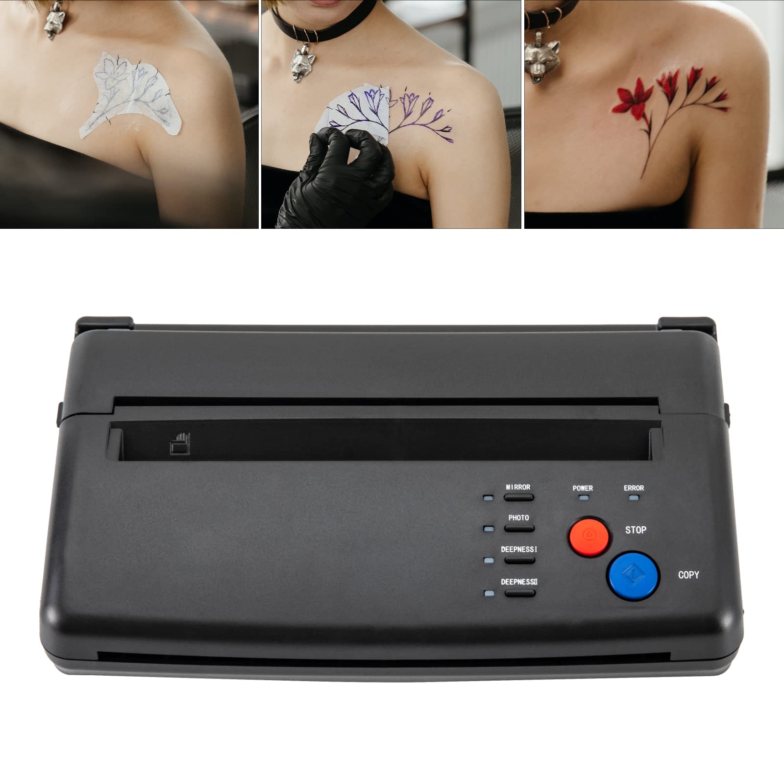 Thermal Copier Tattoo Stencil, Transfer Copier Printer Tattoo Transfer Machine Tattoo Stencil Printer for Men and Women, Black