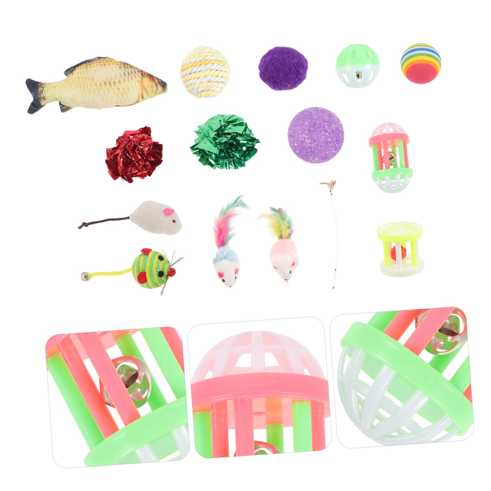 Happyyami 48stücke Teiliges Katzen-spielzeugset Mit Lustigen Spielstäben Und Bunten Künstlichen Mäusen Interaktive Katzenspielzeuge Aktivität Und Spielfreude Für Katzen Und Kätzchen