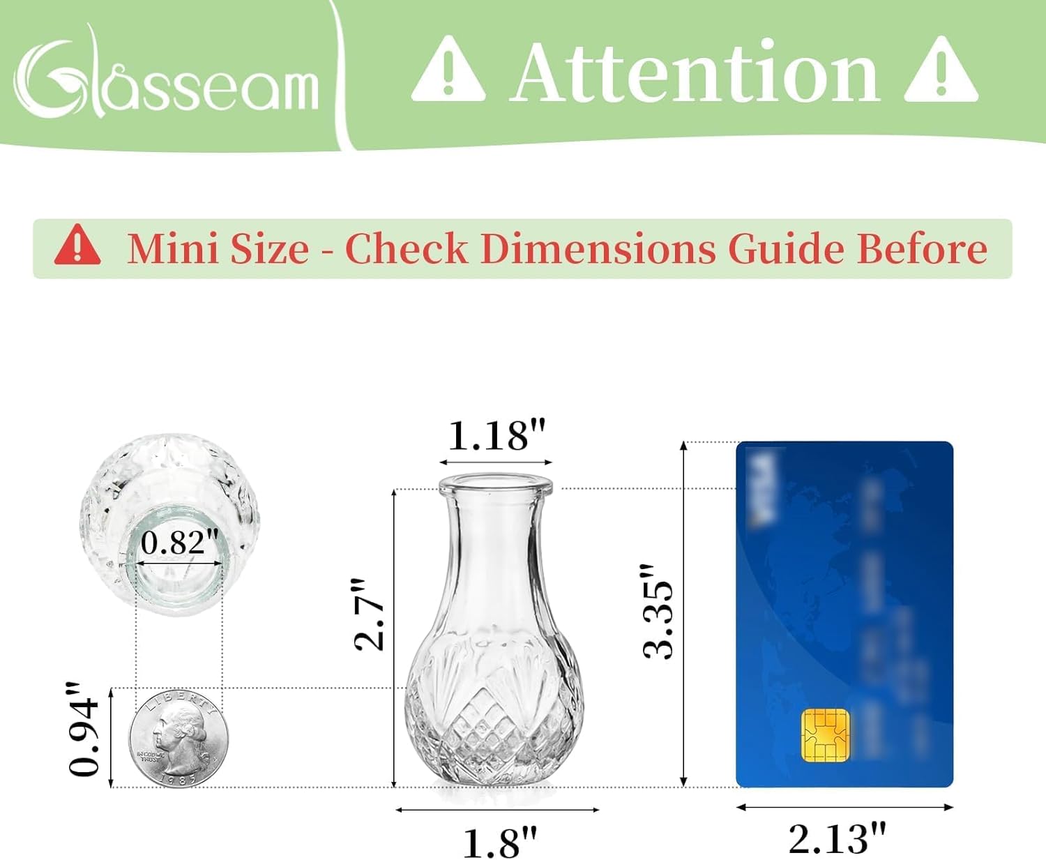 Glasseam Small Bud Vases for Centerpieces: 20PCS Mini Clear Glass Vase Set for Flowers Decor Wedding Party Baby Shower Dining - 2.7" Tiny Table Decorations Centerpiece - Image 2