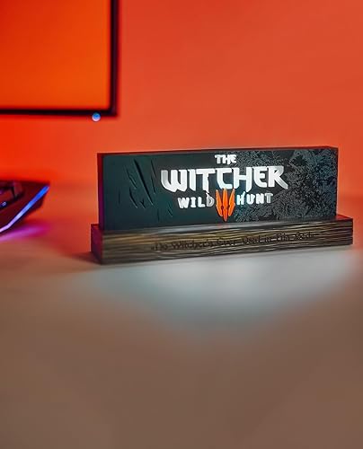 Miniatura 3 de The Witcher III: Luz con logotipo de Wild Hunt, licencia oficial, luz LED para sala de estar u oficina, móvil compatible, Xbox, PS5 y PC, idea de