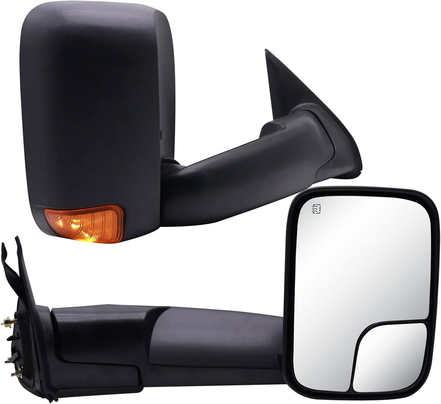Towing Mirrors Compatible for 2005-2015 Tacoma, Amber Turn Signal, Electric Adjustable Glass, Heated, Manual Folding Pair Set