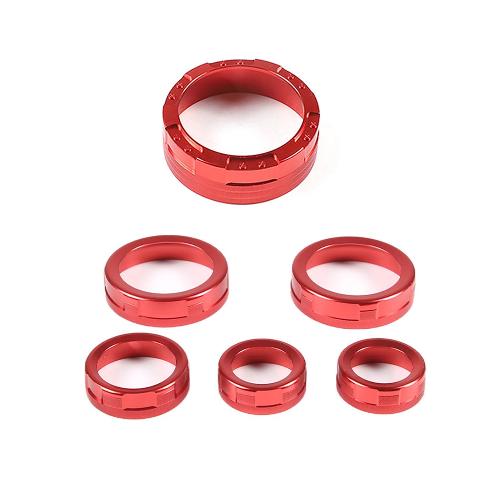 TINGYUS for Maverick 2022 Shift Knob Ring Air Conditioning Volume Knob Ring Interior Accessories Car Interior Mouldings(6Piece Red)