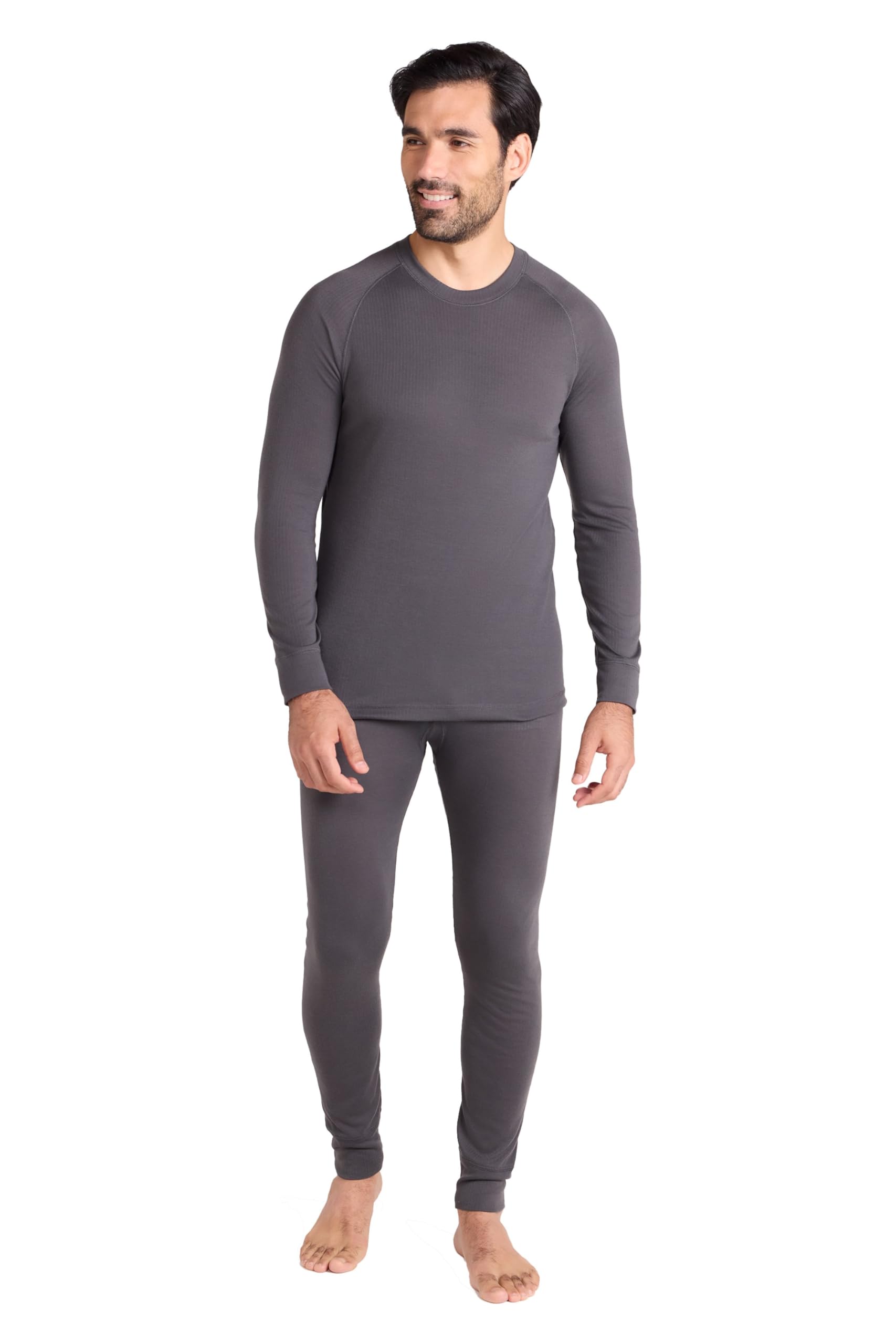 Mountain Warehouse Men's Charcoal (Top & Pant Set) Talus Thermal Top & Pants Set - Lightweight & Breathable Baselayer, Isotherm, Moisture Wicking - Winter Camping, Outdoors, Travelling & Hiking 4XL