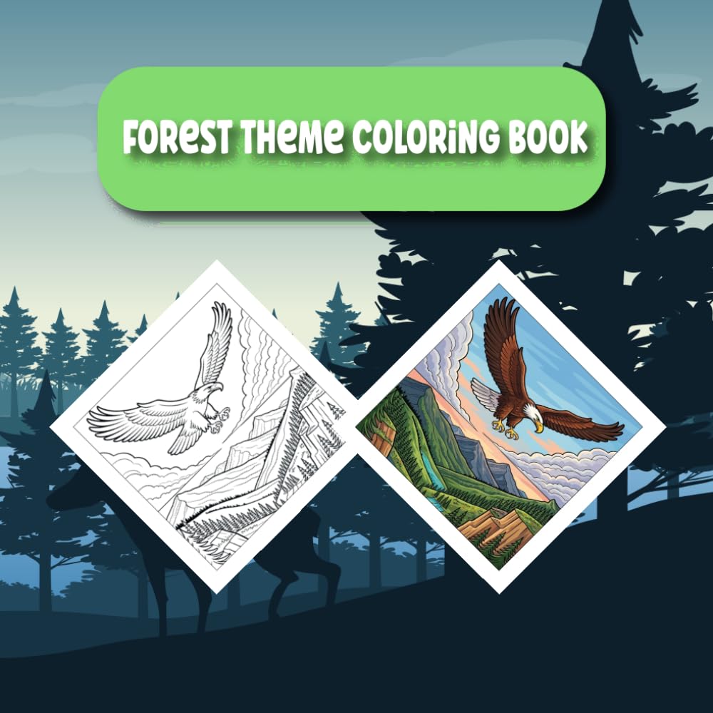 Forest theme coloring book: An Adult Coloring Book Featuring Beautiful Forest Scenes, Majestic Trees, and Relaxing Nature Landscapes for Stress Relief and Relaxation