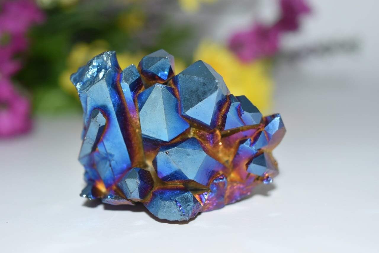 Nature's Enlightenment 107g Rainbow Angel Aura Quartz Crystal Cluster
