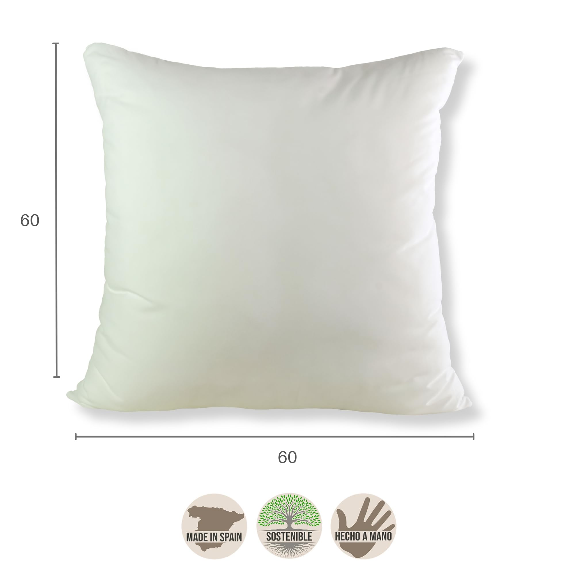 TAPIDECOR | Pack 2 Fundas + 2 Rellenos de Cojín | Modelo Fleco Rafia Ocre | Decoración Hogar | Cojin Dormitorio, Sofá, Salón, Terraza | Diseño Moderno y Elegante | Tejido Piqué Gofrado | 60x60cm …