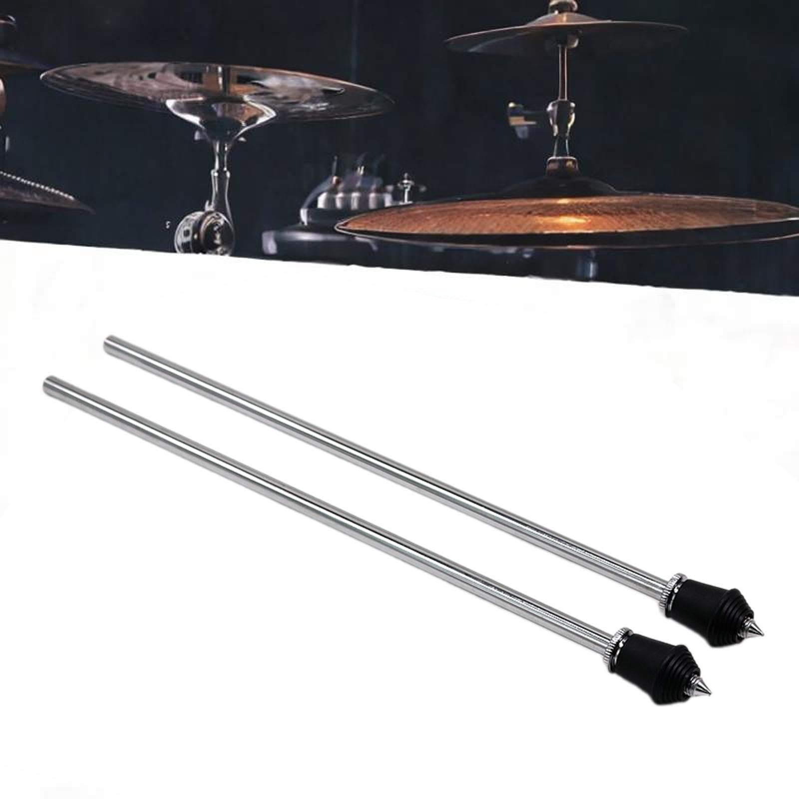 F Fityle 2 pièces jambes de grosse caisse en métal jambes de grosse caisse tiges de sol anti-dérapant support de grosse caisse support de pieds de batterie