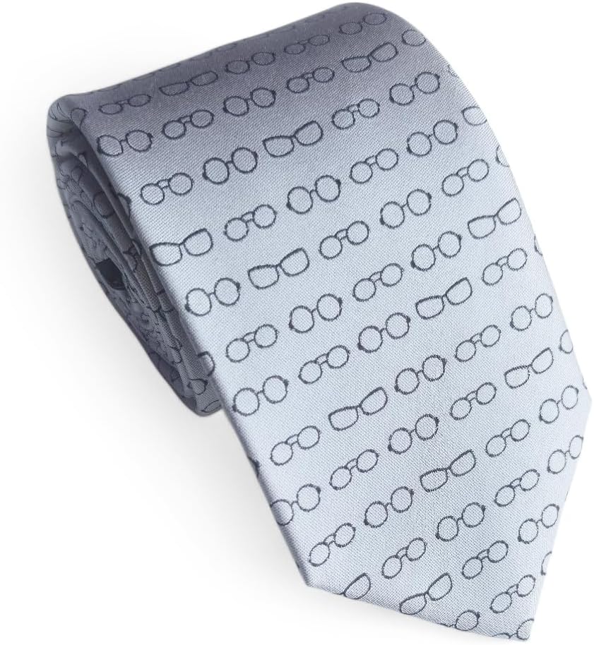 Maker V Eyeglasses Necktie, Glasses tie, Optometrist gift for men, Eye surgeon, ophthalmologist neckties, Oculoplastic Surgeon, Updated sizing