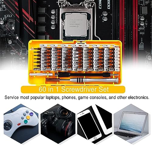 Image of 60-in-1 Professional Repair Tool Kit with Flexible Shaft | For Mobile, Laptop, Watch, Eyeglasses, PC, Electronics & Home DIY Use