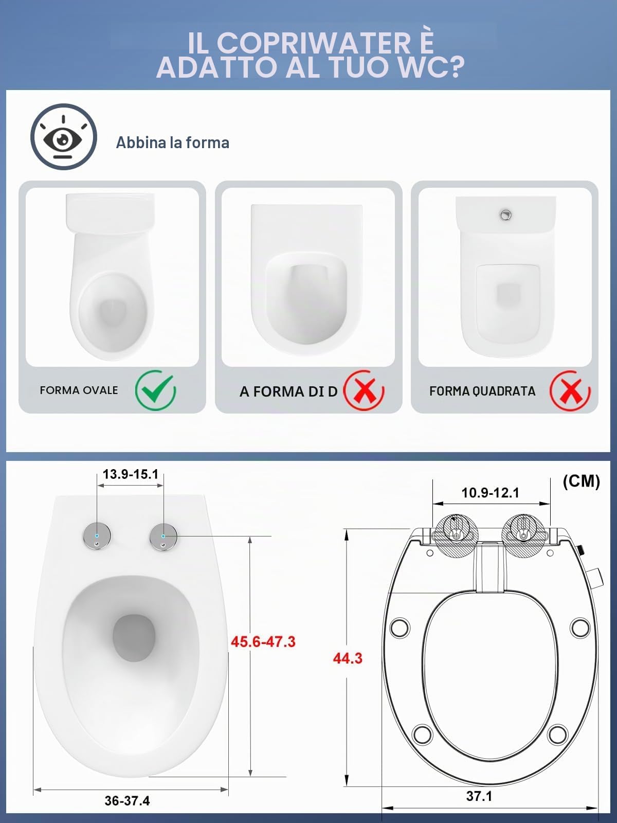 YEAUPE PRO Tavoletta WC Forma O in Urea Non Elettrico con Bidet, Soft Close | Sedile WC con acqua regolabile, sgancio rapido, facile pulizia e installazione semplice, adatto per WC domestici forma O
